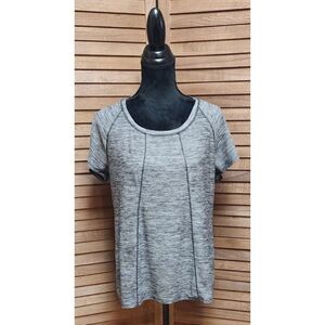 Jillian Pullover Short Sleeve Active T Shirt Womens Size XL Gray Breathable Top